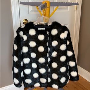 Girls, Kate Spade, faux fur, polka dot jacket
